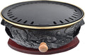 BBQ Barbeque Barbecue Grill, BBQ, Top Korean Smokeless Charcoal Dragon Pattern Cast Iron Grill, Stainless Steel Striped Plate, 18 Styles (Color : Q)