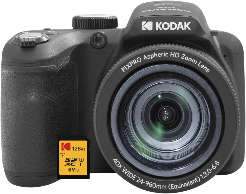Kodak PIXPRO AZ405 16MP Astro Zoom Digital Camera with 40x Optical Zoom (Black) Bundle with 128GB SD Card (2 Items)