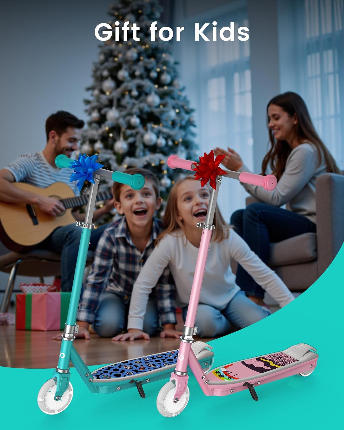 Gyroor KS2 Kids Electric Scooter – 5 MPH Safe Speed, Foot Sensor Start, LED Lights, Adjustable Handlebar, 2 Hr Fast Charge, UL2272 Certified, Ages 6–12, 121 lb Max Load