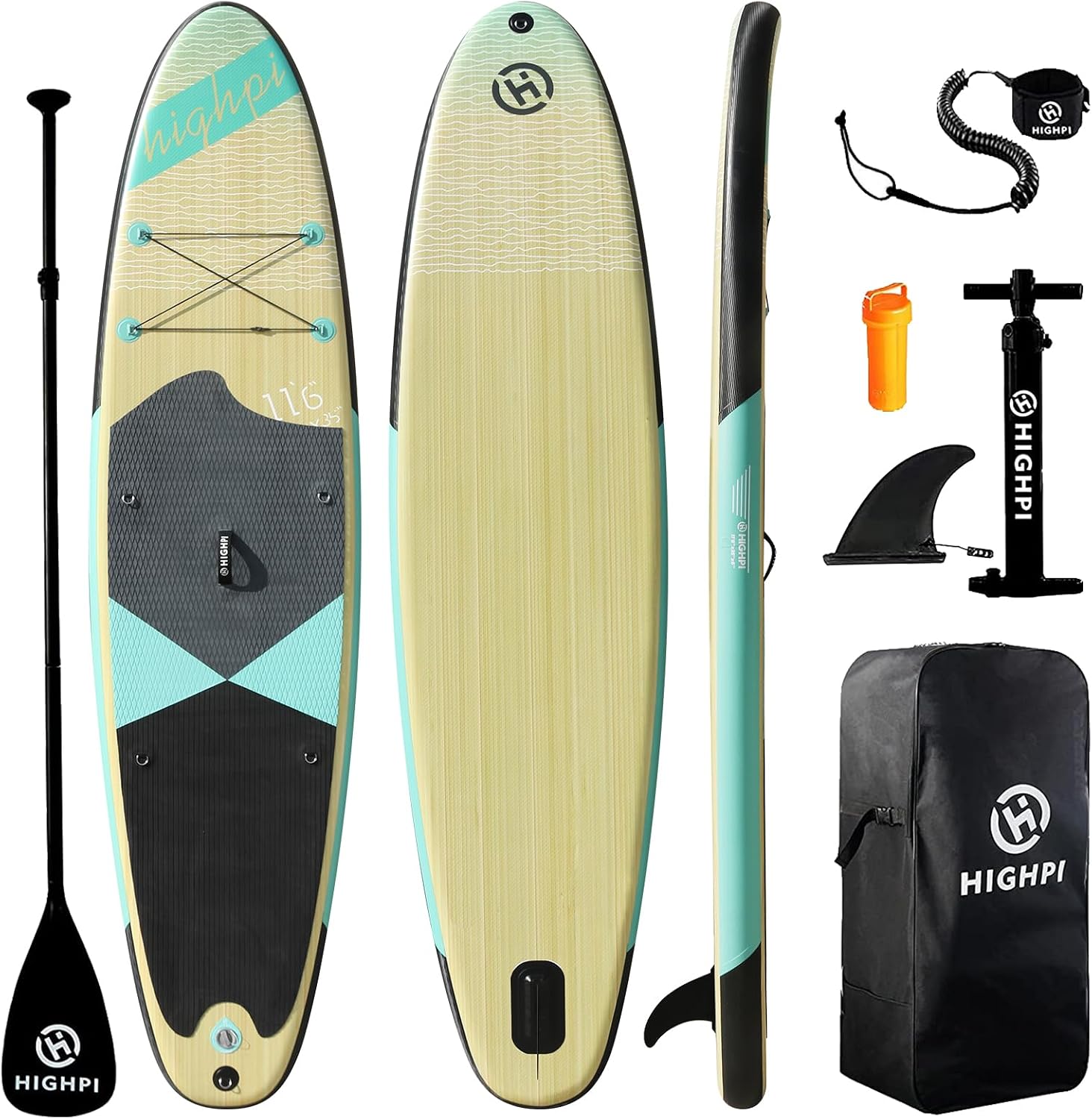 Inflatable Stand Up Paddle Board for Youth and Adults – Wide Sup with Premium Accessories, Blow Up Paddleboard for Surfing, Fishing, Yoga & More