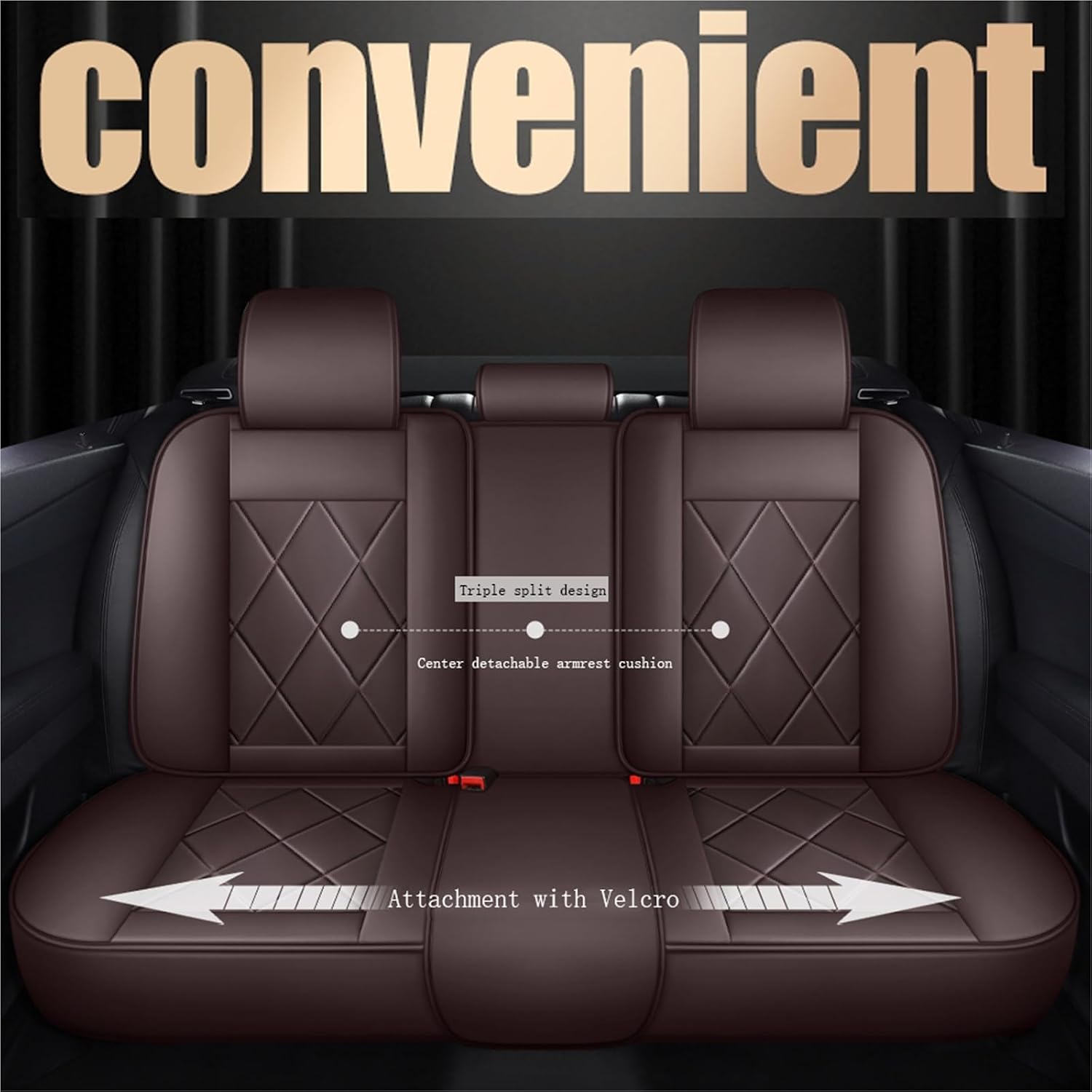 Car Seat Covers Full Set for Vw Tiguan 2016-2025 SEL R-Line Elegance, All Weather Leather Waterproof Interior Protector Accessories, Use Easy Installation Cleaning(Beige)