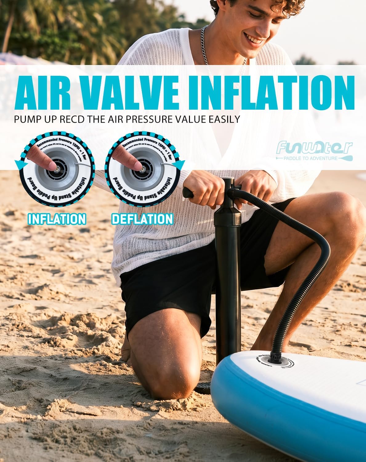FunWater Inflatable Ultra-Light Stand Up Paddle Board for All Skill Levels with Premium SUP Paddleboard Accessories,Non-Slip Comfort Deck for Youth & Adults