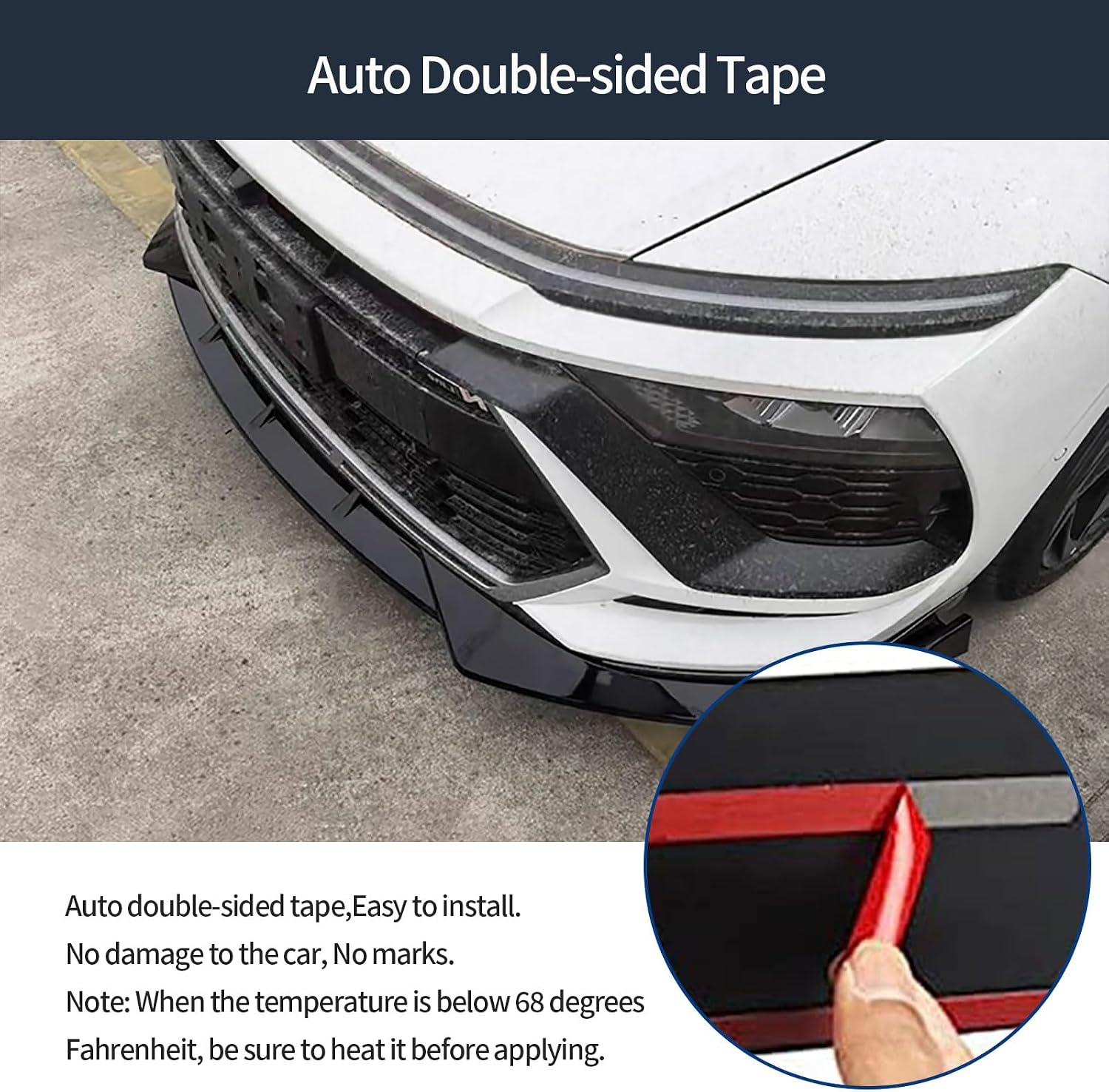 Front Bumper Lip Splitter Kit Compatible with Hyundai Sonata 1.5T SE，SEL，SEL Convenience/Hybrid Limited 2024 2025 Lower Chin Spoiler Splitter Exterior Car Accessories ABS 3PCS(Black)