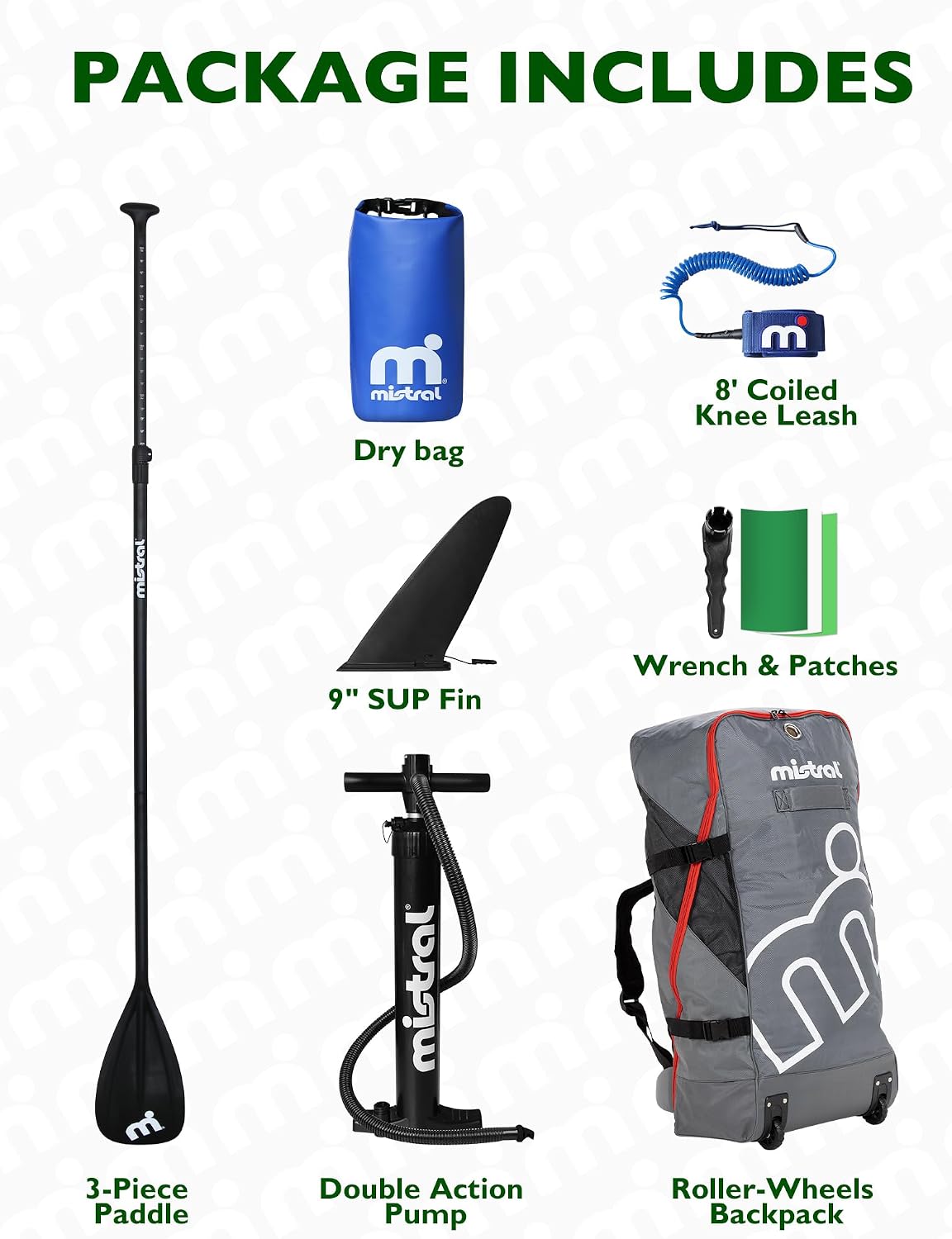Mistral Stand Up Inflatable Paddle Board Racing & Touring Board 13'2'/ 14' Race Board, Backpack with Wheels, Durable ISUP for Youth & Adult, w/Premium SUP Accessories