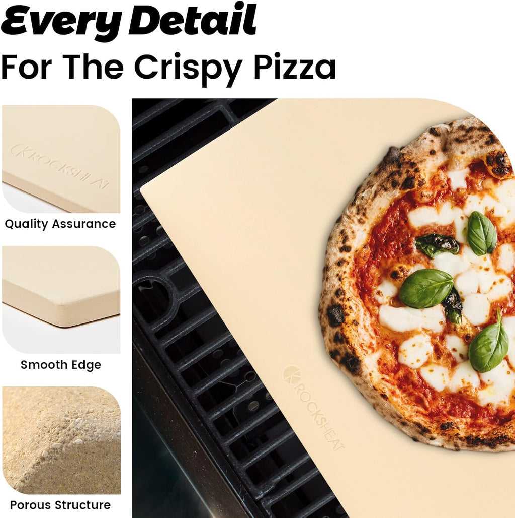 Pizza Stone, Rectangular Extra Large 22' x 14' x 0.6' Pizza Stones for Oven Grill BBQ, Industrial Commercial Heavy Duty Cordierite Baking Stone for Pizza Bread, Outdoor Pizza Accessories