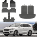 Mixsuper Sorento Floor mats-Floor Mat & Cargo Liner for Kia Sorento 7 Seats 2016-2020,All Weather TPE Rubber Floor Liners Protection for Sorento Accessories,Full Set Anti-Slip Car Mats,Black