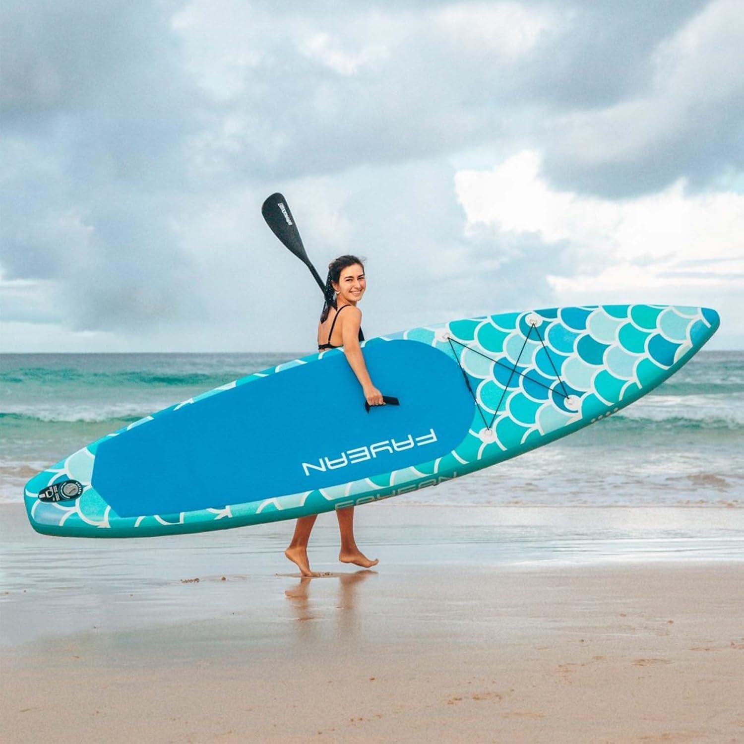 Inflatable Paddle Board,Extra Wide 10.6'/11' Stand Up Paddle Board with Sup Accessories,400lbs Capacity for Family with Safety Leash, All Skill Levels Sup for Yoga,Fishing,Surfing