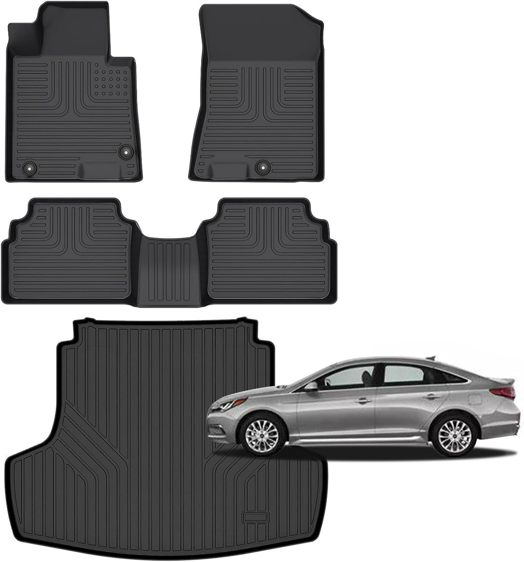 for Kia K5 Floor Mats 2021-2026(Only Fit FWD) & 2020-2026 Hyundai Sonata & Sonata Hybrid All Weather Floor Mats Cargo Liner Accessories