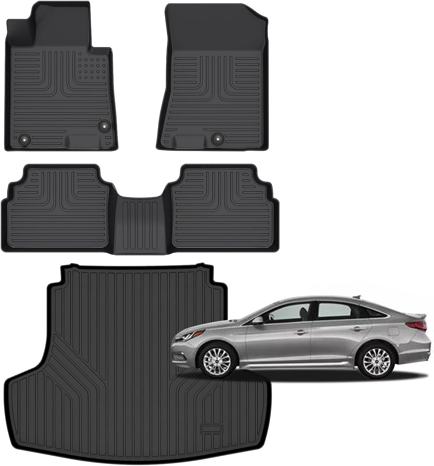 for Kia K5 Floor Mats 2021-2026(Only Fit FWD) & 2020-2026 Hyundai Sonata & Sonata Hybrid All Weather Floor Mats Cargo Liner Accessories