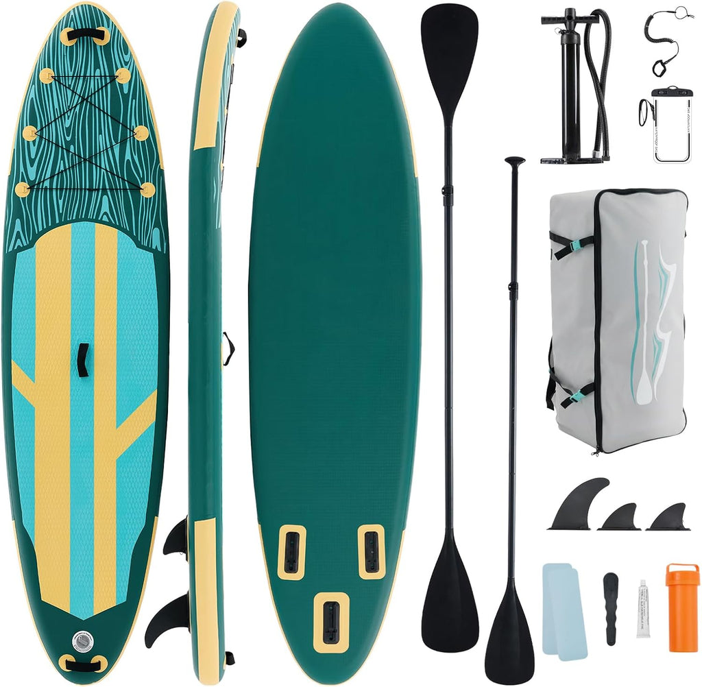 NEWBULIG 33' Inflatable Paddle Board SUP, Stand Up Paddle Board Blow Up with 3 Carry Handles, Non-Slip Deck Pad, Complete Kit with Pump, Leash & Backpack for Beginners/Adults