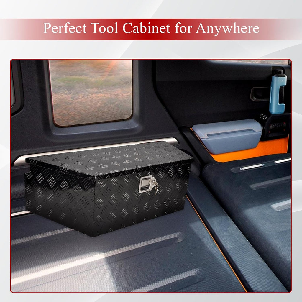39''Inch Aluminum Trailer Tongue Tool Box Truck Bed Toolbox Truck Trailer Chest Box Underbody Storage Organizer Waterproof Square Storage Organizer w/Lock & Keys Black(‎39' Lx16.5 Wx12 H)