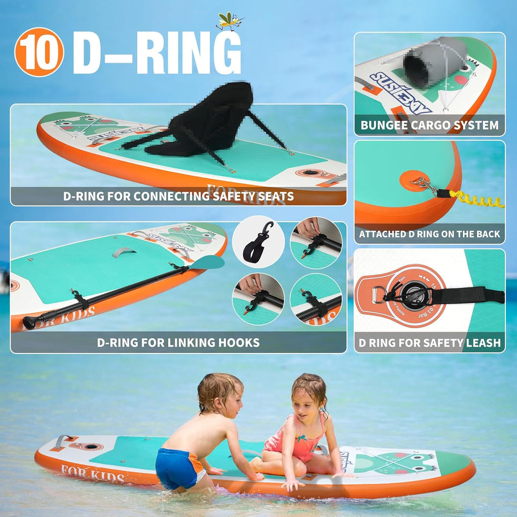 Kids Inflatable Stand Up Paddle Board with SUP Accessories,Wide Stable Design,Non-Slip Comfort Deck, Inflatable Paddle Board for Kids & Children