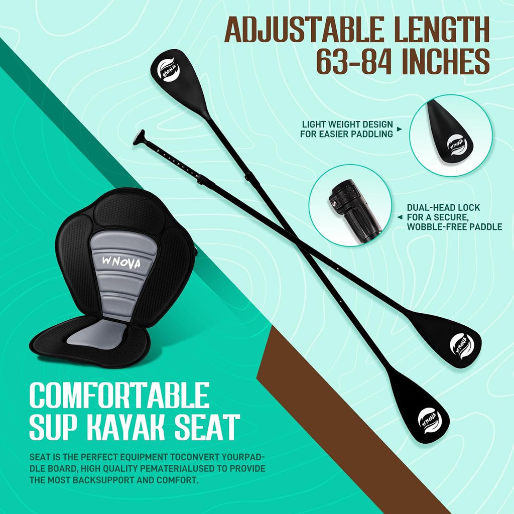 11'6' × 34' Extra Wide Inflatable Stand Up Paddle Board, Stable SUP with Premium SUP Accessories and Non-Slip Comfort Deck for Adults & Youth of All Skill Levels