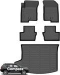 Wayhigh® Floor Mats & Cargo Liner for Jeep Compass 2007-2016, All Weather TPE Car Mats Waterproof Heavy Duty Floor Liners, Floor Mats Custom Fit for Compass Accessories