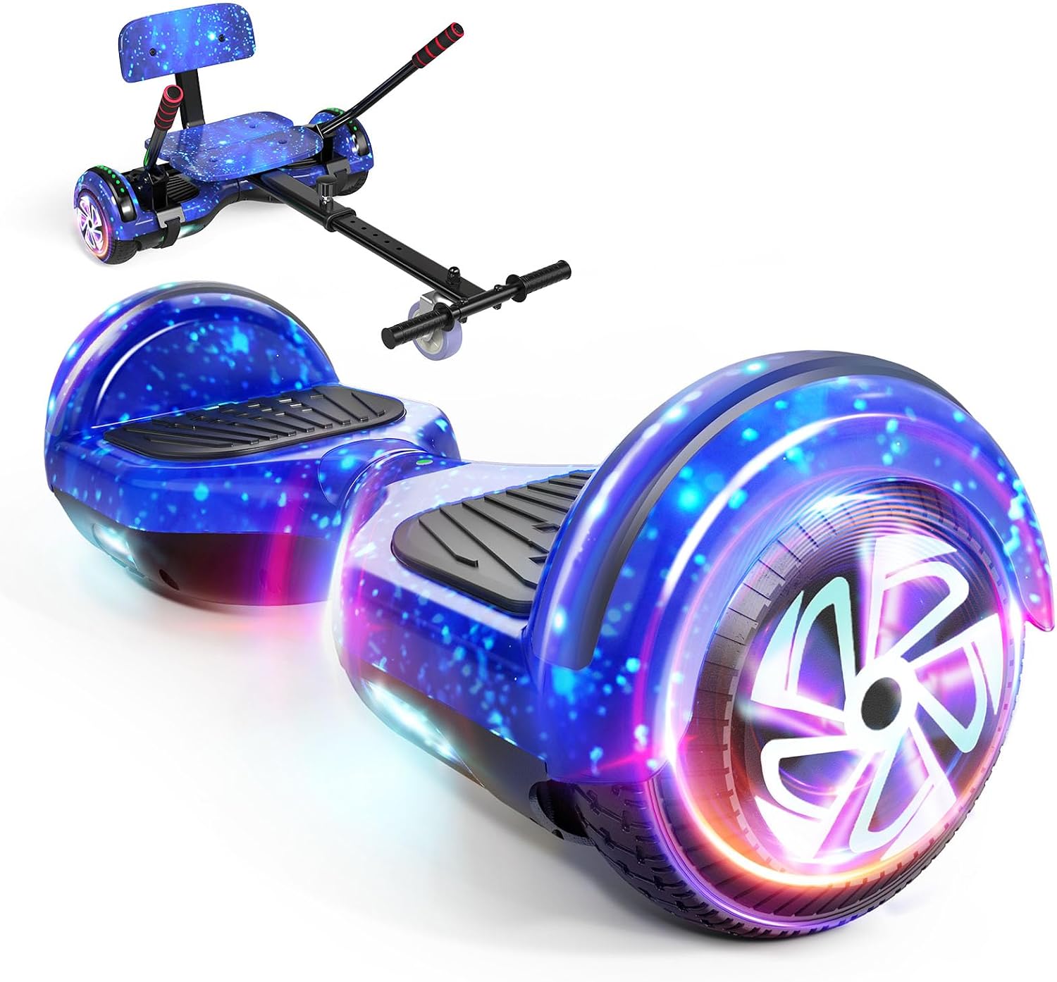 LIEAGLE Hoverboard, 6.5' Self Balancing Scooter Hover Board with Bluetooth Wheels LED Lights for Kids Adults