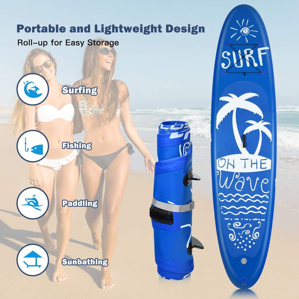 Goplus 9.8'/10'/11' Inflatable Stand Up Paddle Board, 6.5' Thick SUP with Premium Accessories and Carry Bag, Wide Stance, Bottom Fin for Paddling, Surf Control, Non-Slip Deck, for Youth and Adult