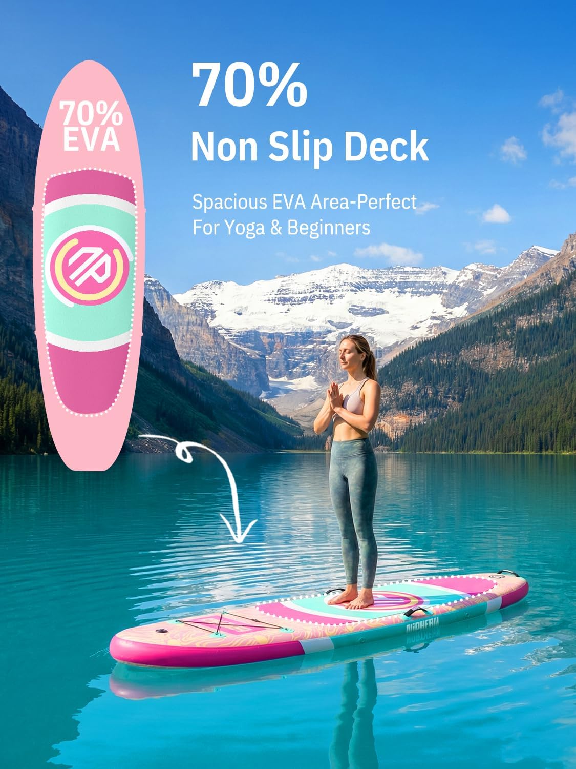 Niphean（Ultra-Light） Inflatable Paddle Board with StabilTrac Fin and Durable SUP Accessories, 10' Stand Up Paddle Boards for Adults & Youth, Versatile Yoga Paddle Board, Gift Ideas