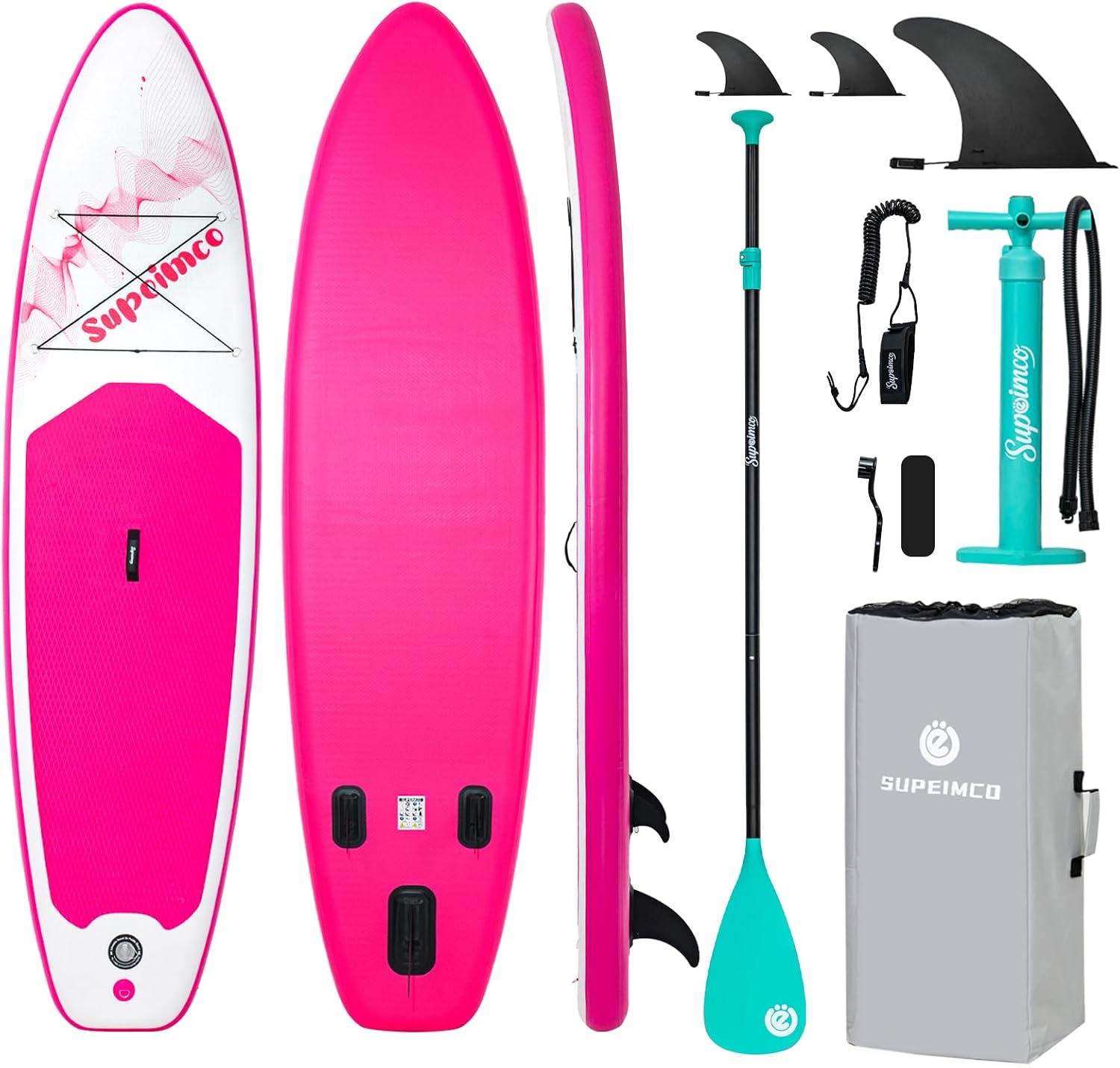 Inflatable Stand Up Paddle Board - Upgraded Glue-Free Hot Melt Technology, Long Service Life, 10'6', Anti-Slip EVA Deck, Full SUP Accessories, Included for Adults Youth All Skill Levels