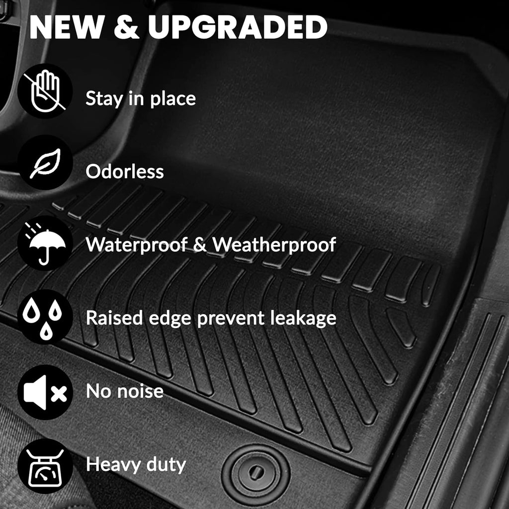 Auxko All Weather Floor Mats Cargo Mat for 2025 2026 Hyundai IONIQ 5 SE/SEL/SE Standard Range Unmovable Console Model TPE Liners All Season Accessories Guard Odorless Anti-Slip Floor Liners Trunk Tray