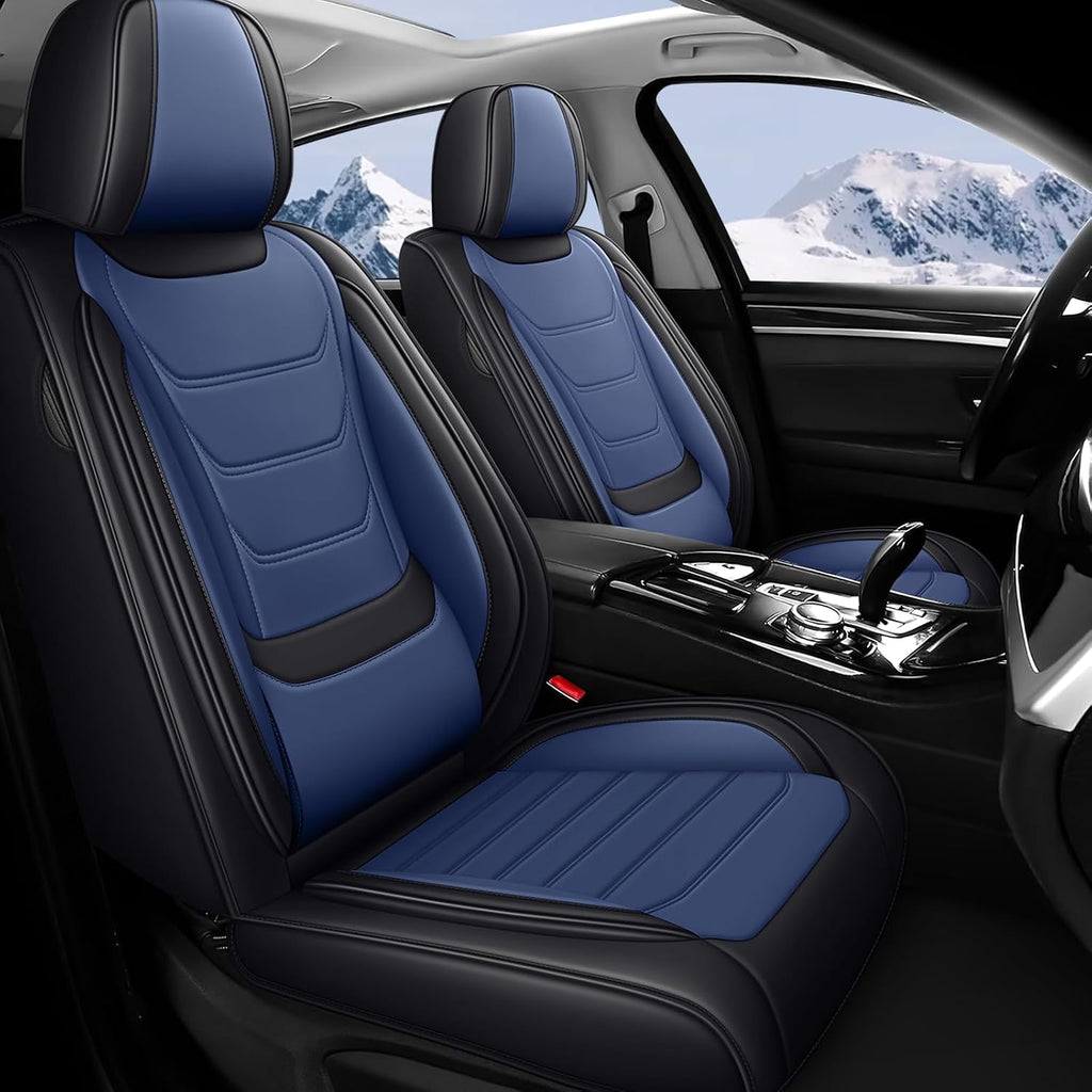JWLK Seat Covers for Buick Envision 2016-2026, Family Seat Covers for Cars, Non-Slip, Airbag Compatible Vehicle Cushion, Waterproof & Easy-Clean(Standard 5 Seats, Black Blue)