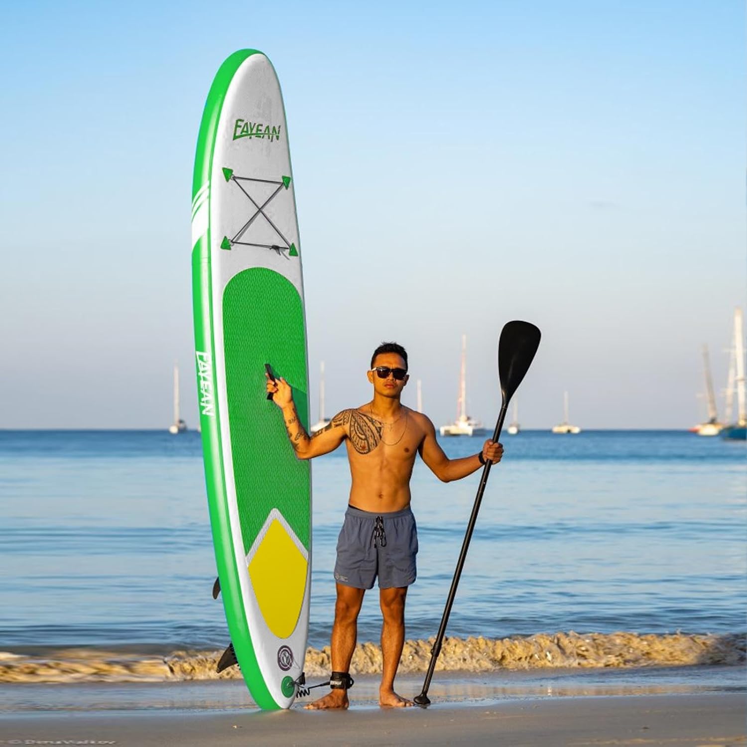 Inflatable Paddle Board,Extra Wide 10.6'/11' Stand Up Paddle Board with Sup Accessories,400lbs Capacity for Family with Safety Leash, All Skill Levels Sup for Yoga,Fishing,Surfing