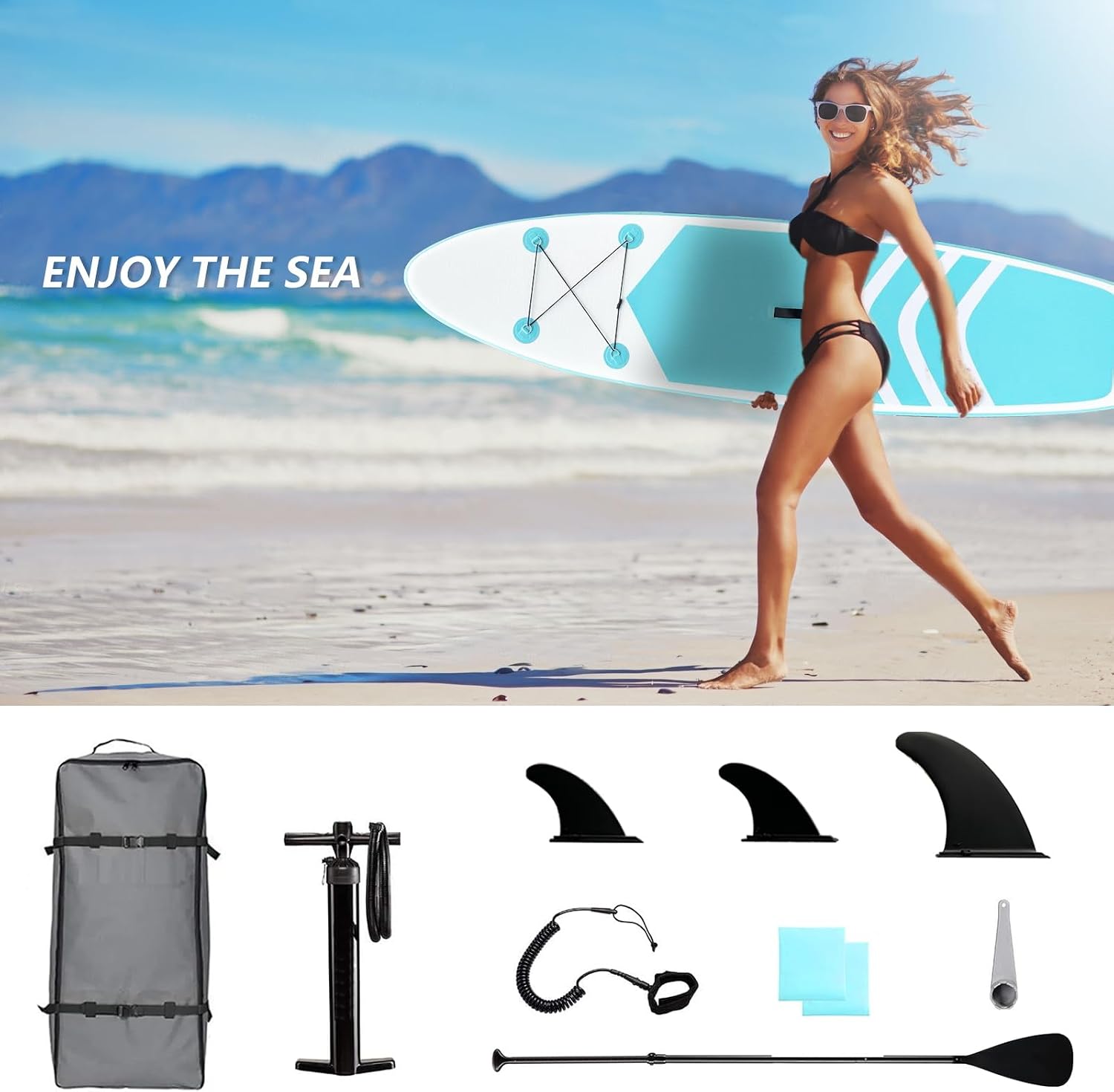 Inflatable Stand Up Paddle Board, 10' SUP with Premium Accessories, Yoga Board for Youth & Adult