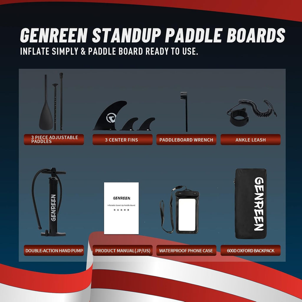 Paddle Board Stand up Paddle Board (Extra Large 11'*33/34') Newly Improved 2 Side Layers 450LBS Quality Inspection×5 (All-Season for JP customers) paddleboards Fishing Family Pet Friendly