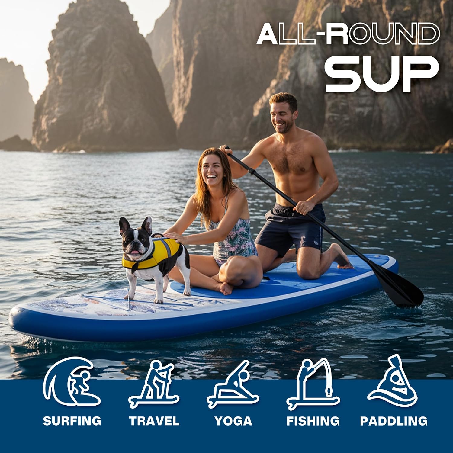 FunWater Stand Up Paddle Board Ultra-Light Inflatable Paddleboard with SUP Accessories for Adults & Youth of All Skill Levels