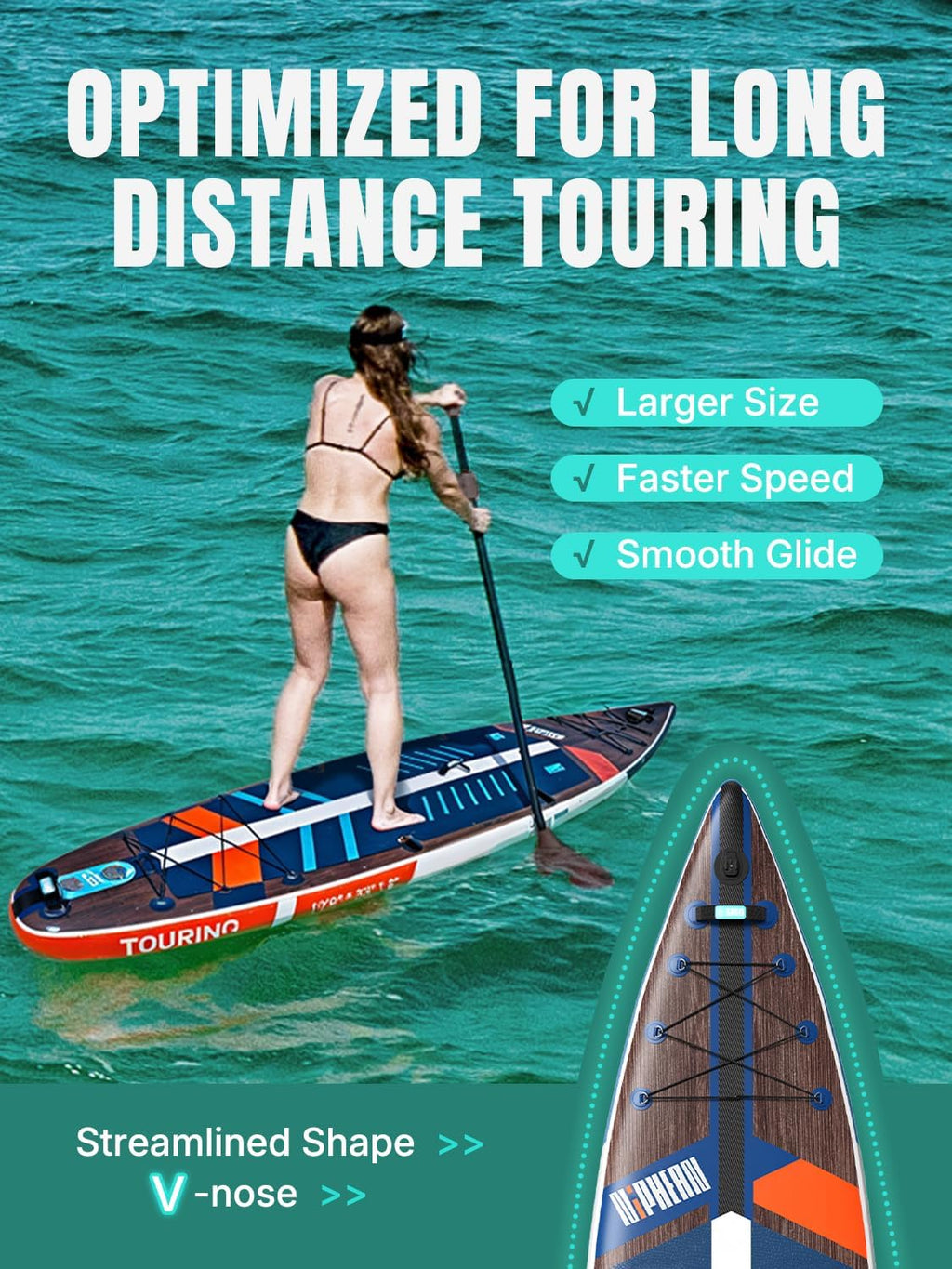 Niphean PRO (Extra Large) Inflatable Paddle Board with Seat, 11'6'/12'6' Stand Up Paddle Board with Pressure Gauge, StabilTrac Fin, Upgraded All-Round/Touring SUP for Adult Adventures, 2+1 Person