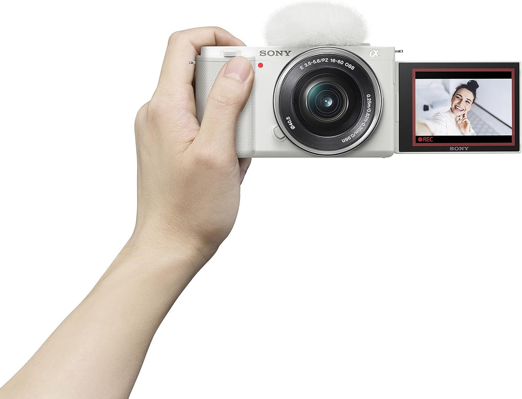 Sony Alpha ZV-E10 - APS-C Interchangeable Lens Mirrorless Vlog Camera Kit - White