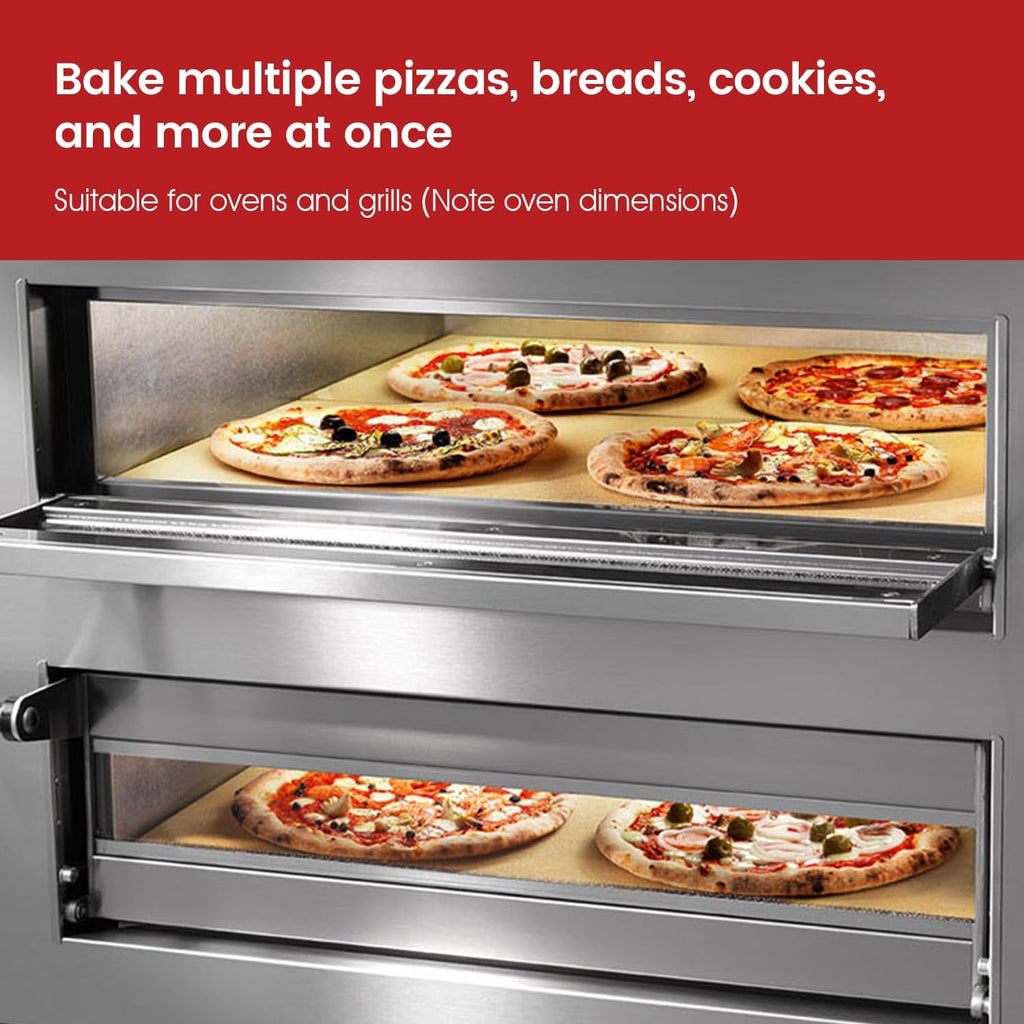 Pizza Stone, Rectangular Extra Large 23.6' x 15.8' x 0.6' Pizza Stones for Oven Grill, Industrial Commercial Heavy Duty Cordierite Baking Stone for Pizza Bread, Pizza Accessories, 14.19 lbs