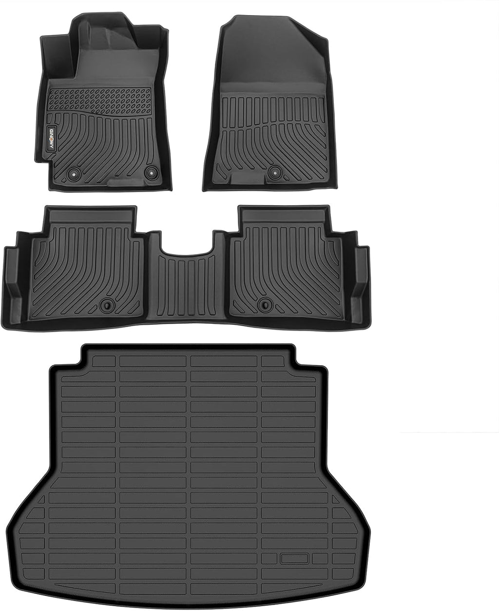 GINOWY-Floor Mats & Cargo Liner Set for Hyundai Elantra 2017-2020, All Weather Mats Cargo Trunk Mat Waterproof Car Mats for Hyundai Elantra Accessories Custom Fit