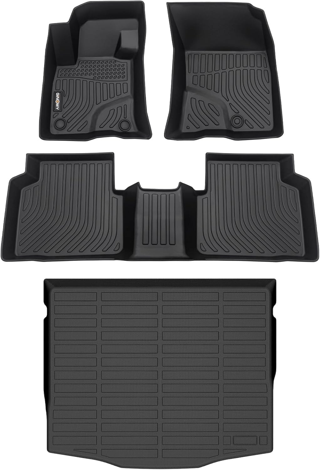 GINOWY-Floor Mats & Cargo Liner for Ford Escape 2020-2026 (Only Gas) 丨TPE All Weather Car Mats Escape Cargo Trunk Mat Waterproof Accessories for Ford Escape Floor Liners