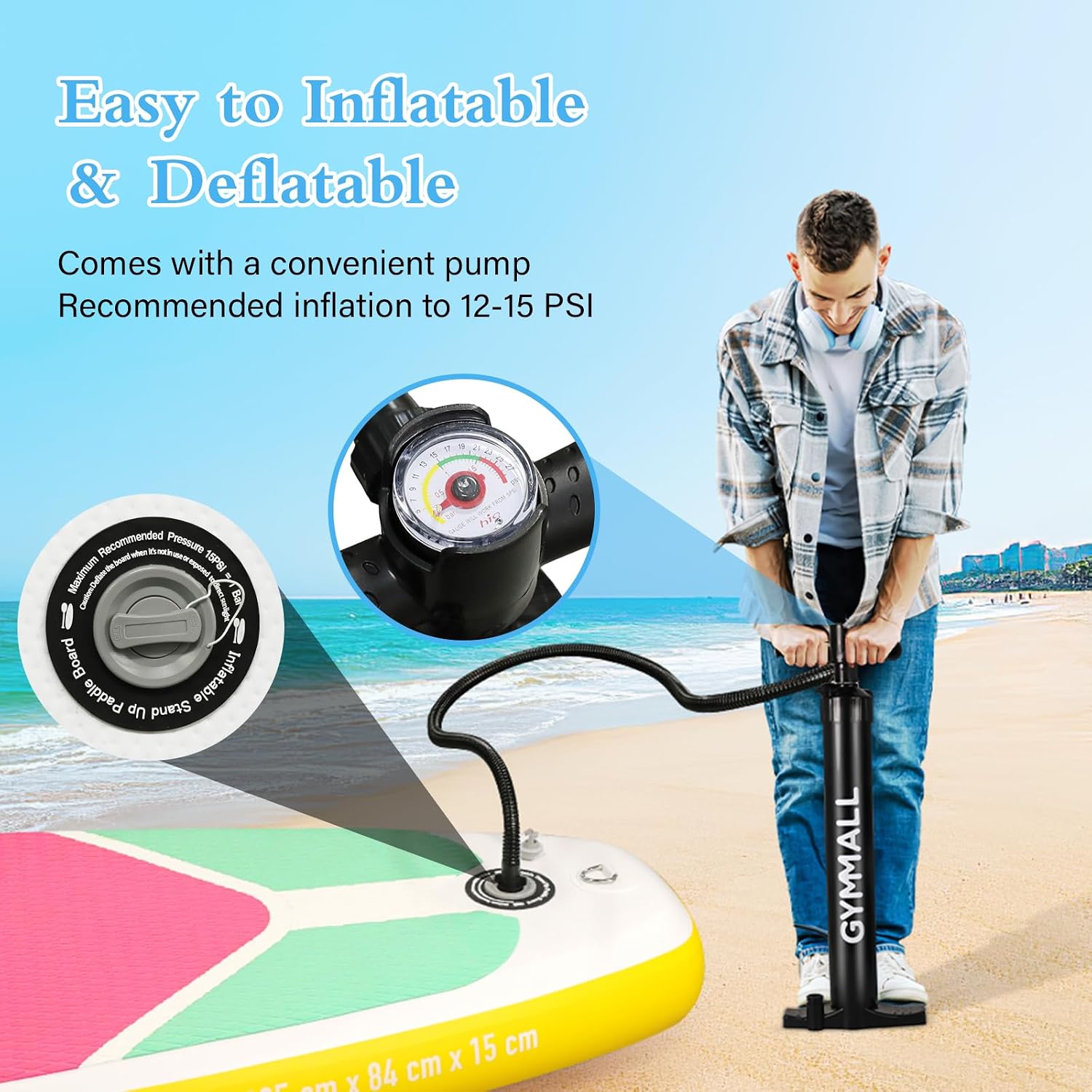 Paddle Board, Inflatable Stand Up SUP Paddle Boards for Adults & Youths of All Skill Levels, Wide & Non-Slip Deck Design Blow Up Paddleboards with Premium Accessories & Storage Bag
