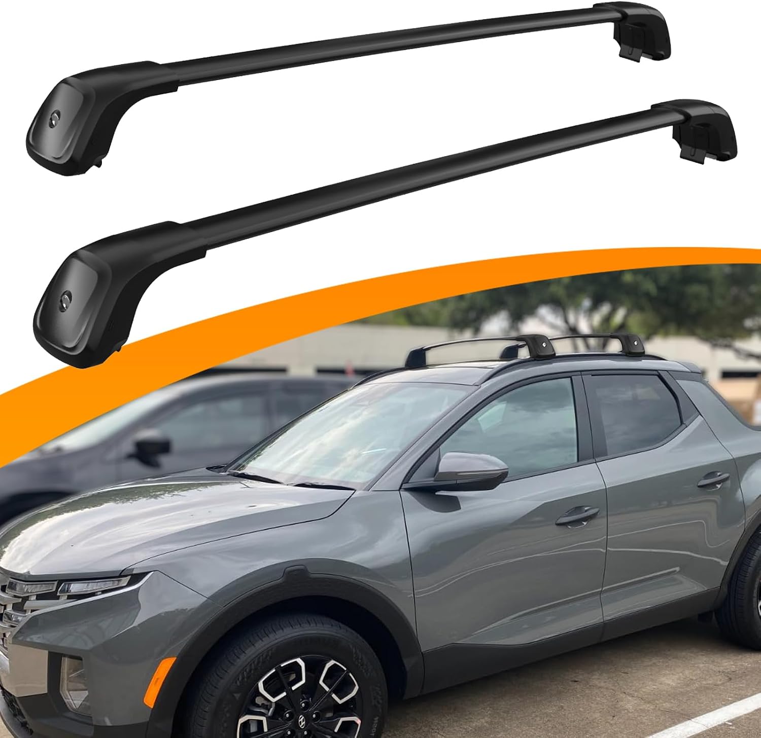 Upgraded 260 LBS Roof Rack Cross Bars Fit for 2022-2026 Hyundai Santa Cruz SE SEL Premium Night Limited Cargo Carrier Lockable Crossbars Accessories (NOT for Naked Roof)