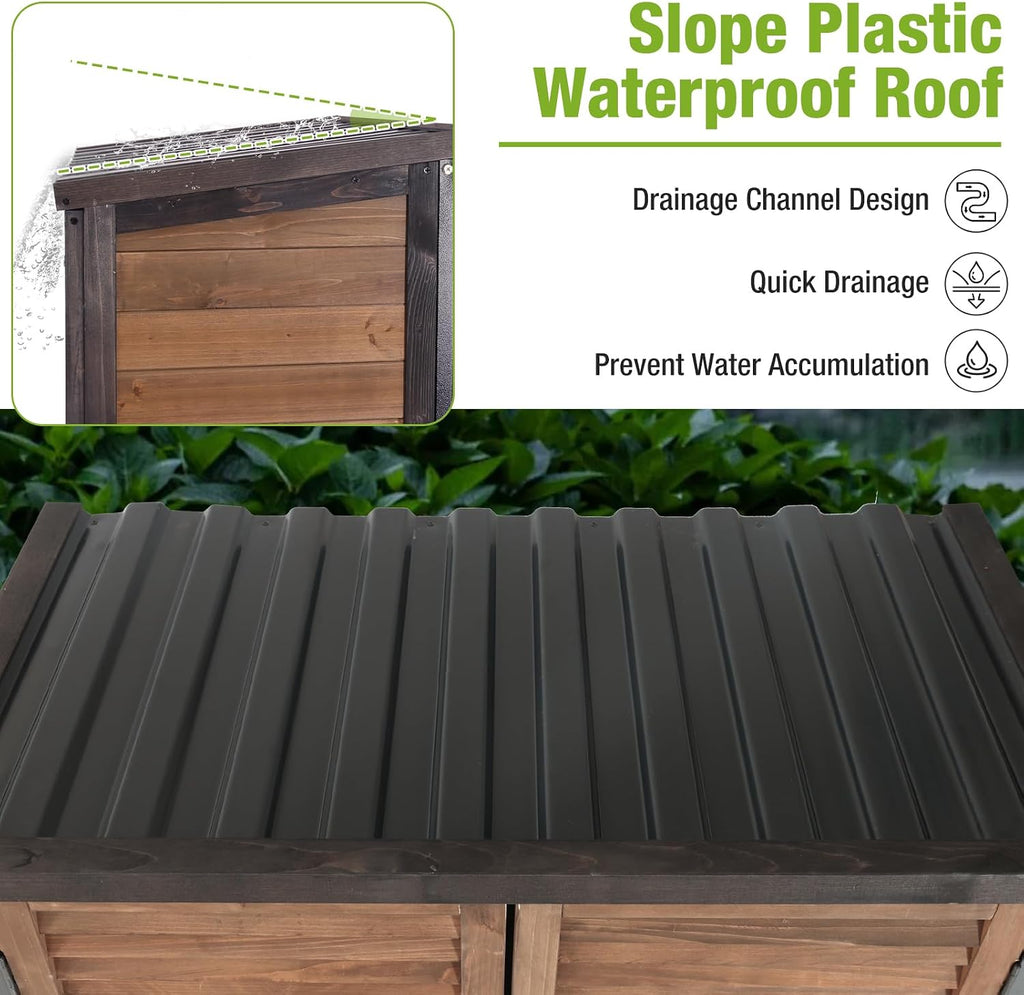 Outdoor Storage Shed with Floor - Strong Metal Frame, Adjustable Shelves, Ventilated Blinds - Ideal for Garden Tools & Outdoor Storage Cabinets Waterproof - Best in Sheds