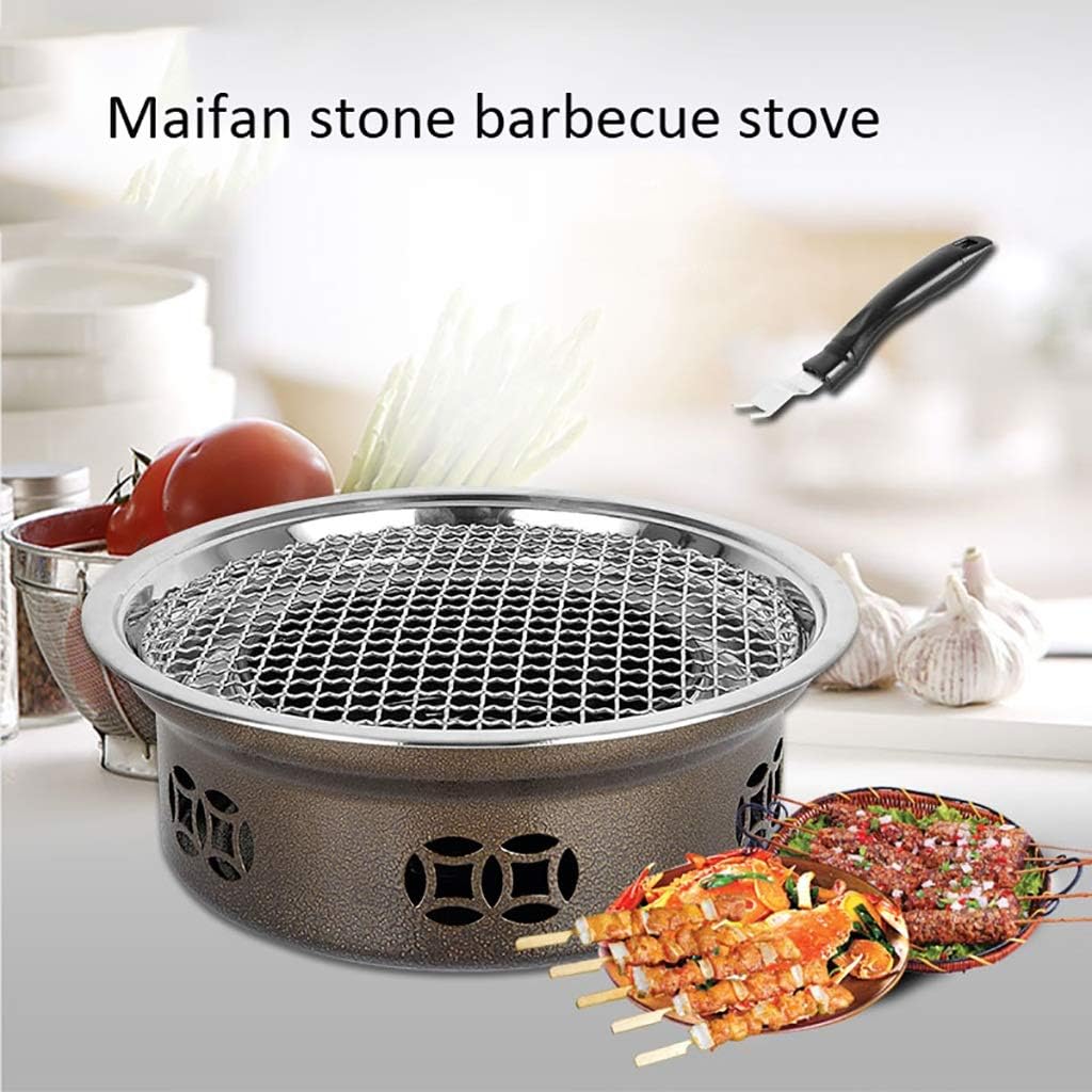 BBQ Barbeque Barbecue Grill,Korean Charcoal Smoke-Free Barbecue Grill,Uniform Heating,Outdoor Portable Barbecue Grill,3 Styles (Color : C)
