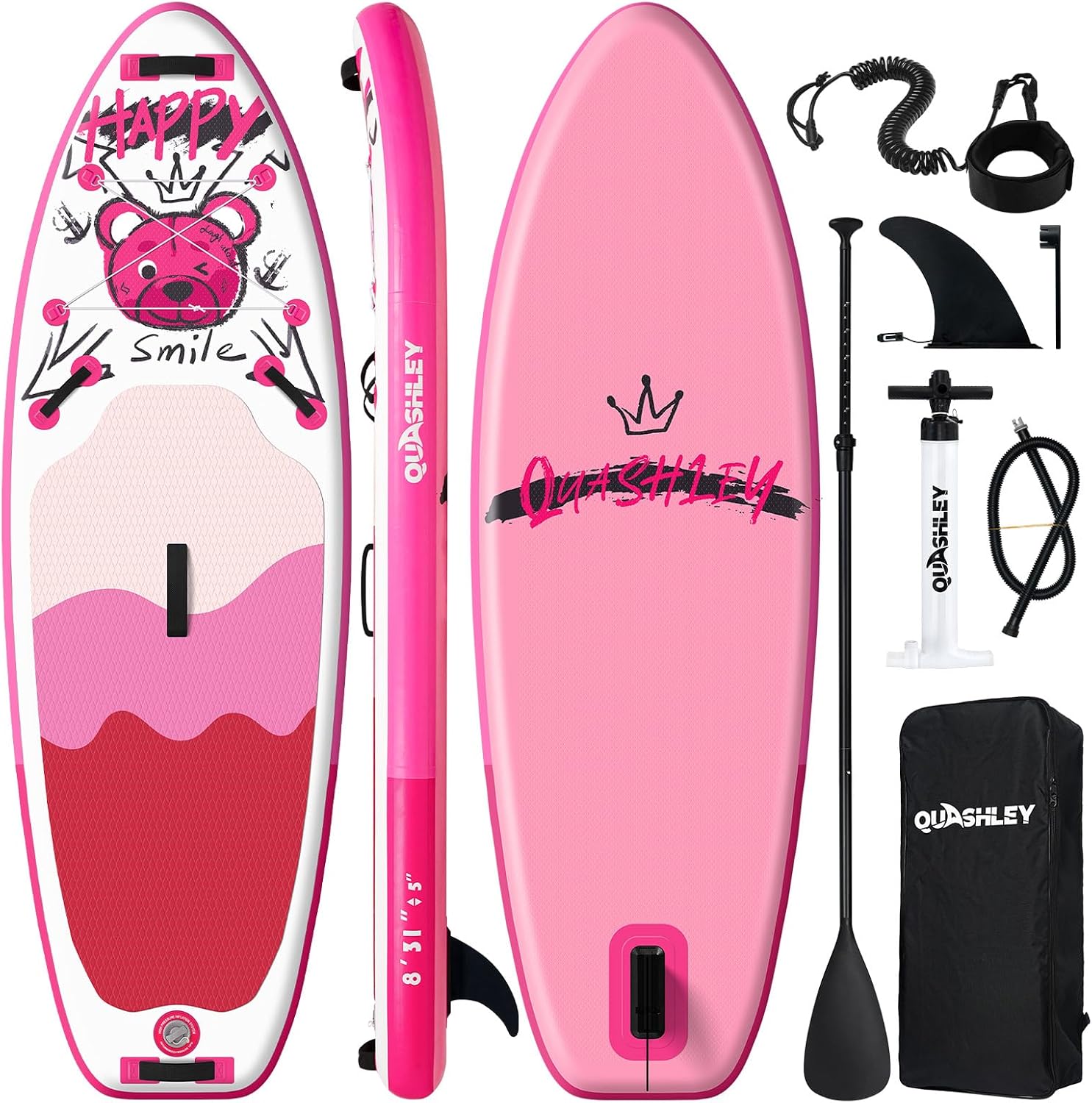 Quashley Kids Inflatable Paddle Boards,Stand Up Paddle Board for Children with Adjustable Paddle,Pump,Leash & Backpack for Lake,Ocean & River Swimming and Surfing