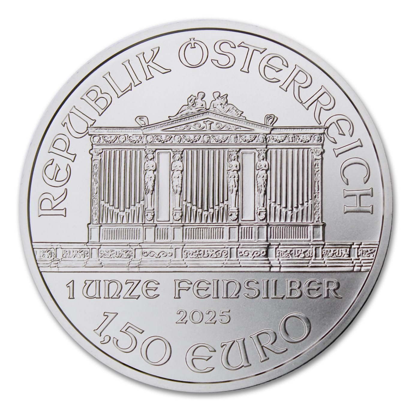 2025-1 oz Austria Silver Philharmonic Coin Brilliant Uncirculated with Certificate of Authenticity €1.50 Seller BU