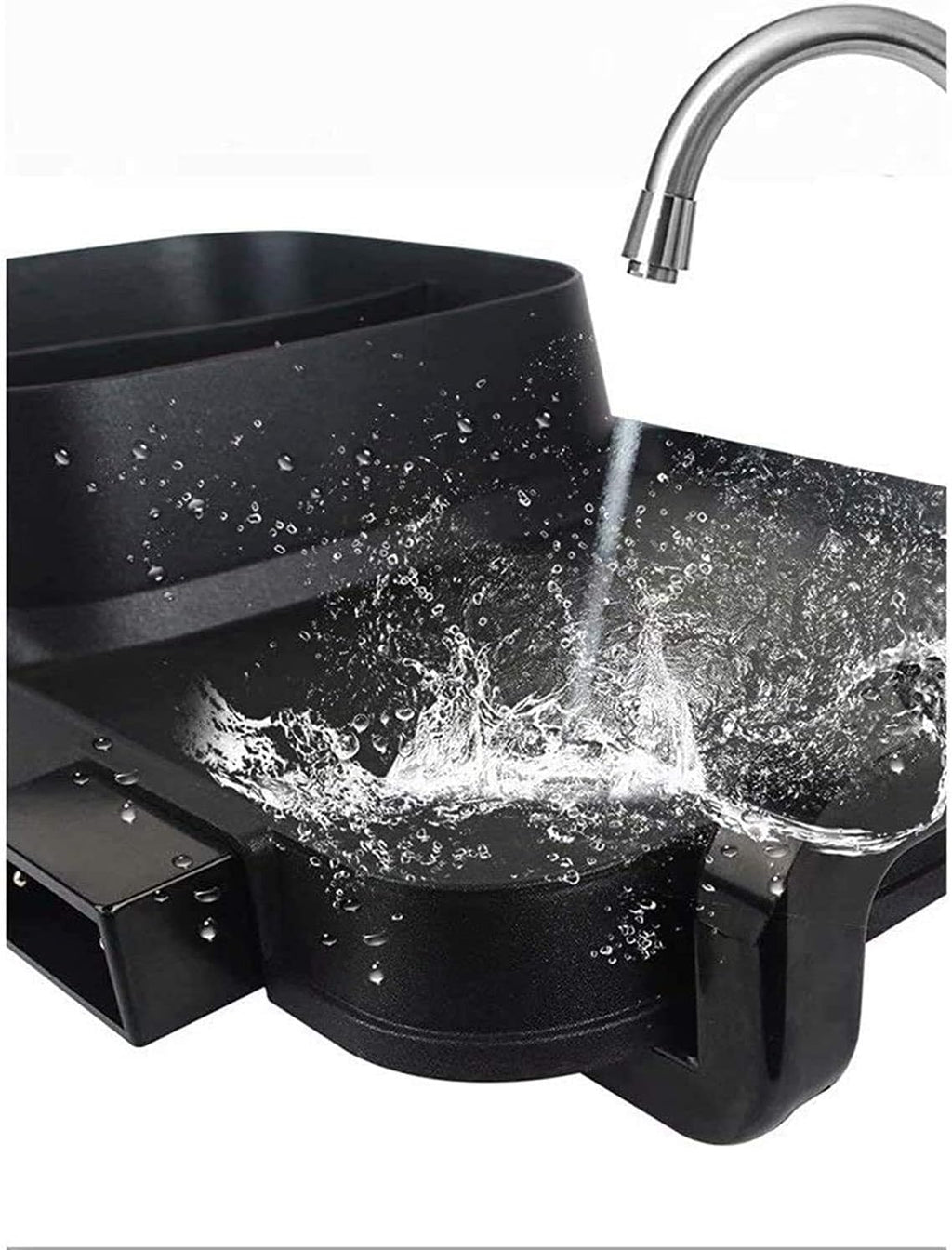Electric BBQ Grill Indoor Hot Pot 2 in 1 2700W Non-Stick Baking Pan Separate Dual Temperature Control Smokeless Barbecue Machine Suitable for Gatherings