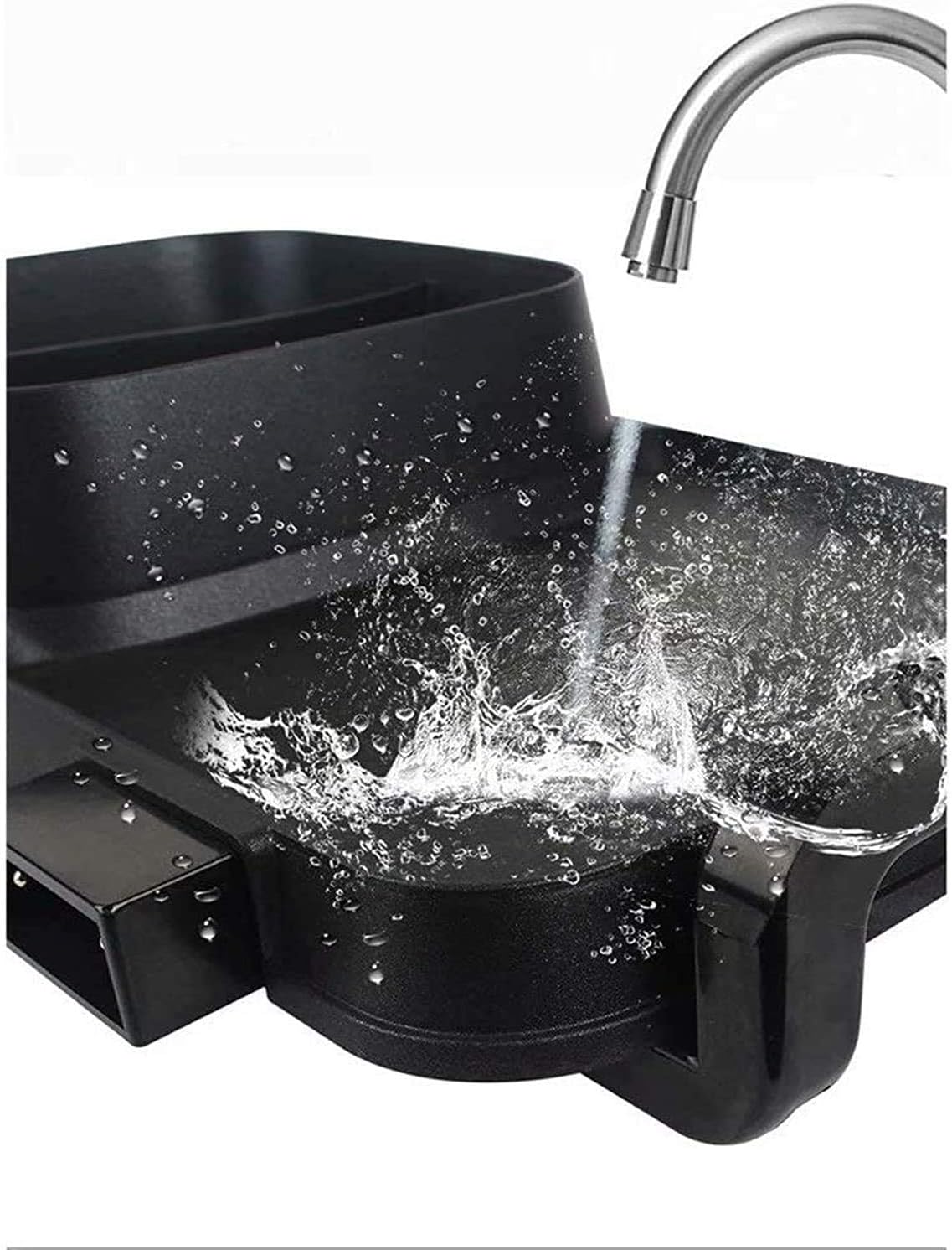 Electric BBQ Grill Indoor Hot Pot 2 in 1 2700W Non-Stick Baking Pan Separate Dual Temperature Control Smokeless Barbecue Machine Suitable for Gatherings