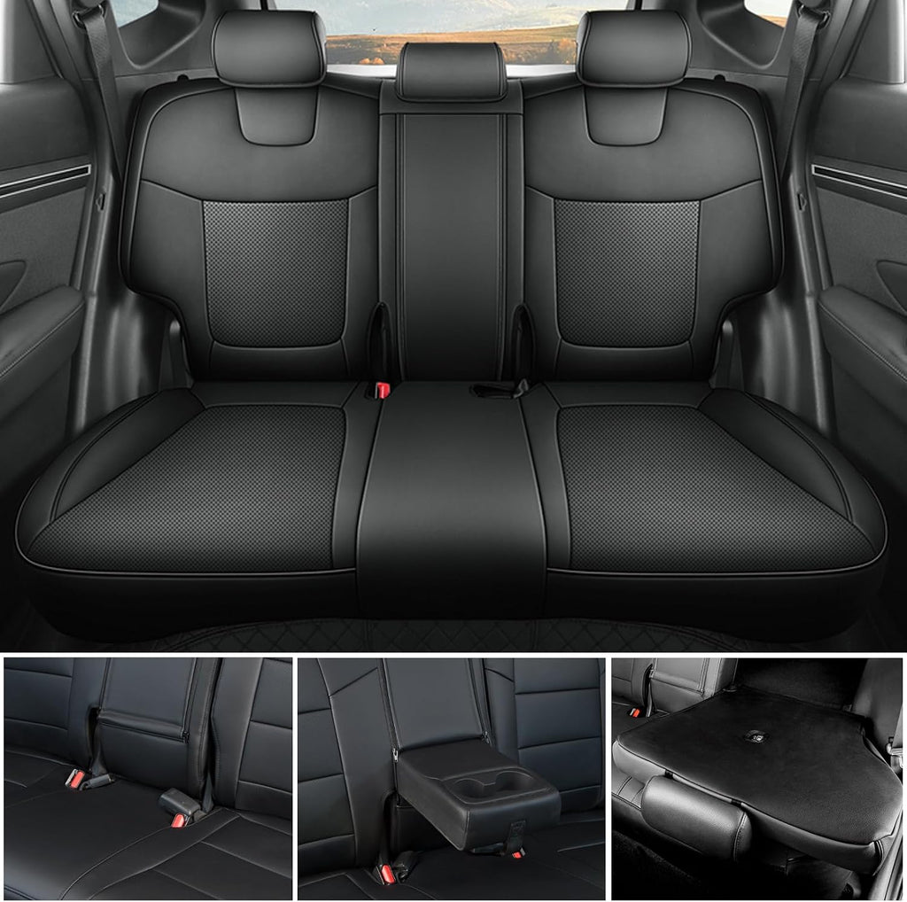 HKZ Tucson Car Seat Covers Custom Fit for 2022 2023 2024 2025 2026 Hyundai Tucson Hybrid & PHEV (Blue,SEL,Limited),5-Seats Full Set,Leather Seat Protector(Black)