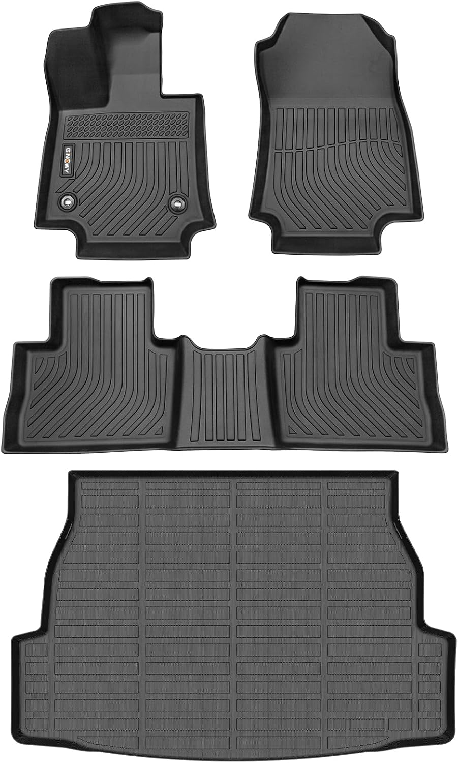 GINOWY-Floor Mats & Cargo Liner for Toyota RAV4 2019-2025 (Fit Gasoline Models Only) 丨TPE All Weather Car Mats RAV4 | Custom Fit Rubber Floor Liners Car Accessories Cargo Mat RAV4 Trunk Mat