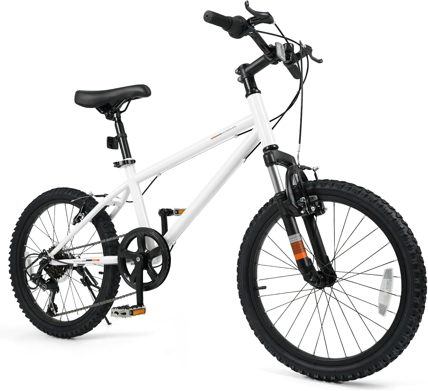 Goplus Mountain Bike, 20/24 Inch Kids Bicycle w/ 6-Speed Drivetrain, Suspension Fork, Dual Brakes, Adjustable Seat, Outdoor Cycling Children City Bike for Boys Girls