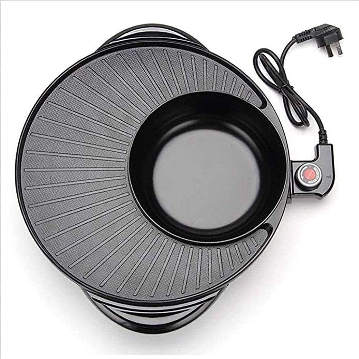 Korean BBQ Grill Electric Griddle Grill Teppanyaki BBQ Hot Plate Camping, Non Stick, Adjustable Temperature Pan Multi - Purpose Pot [Energy Class A],Portable Nonstick Griddle
