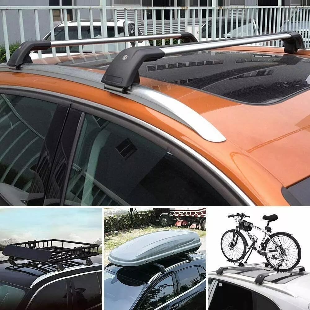 Lockable Roof Rack Cross Bars Compatible with Hyundai Tucson 2022 2023 2024 2025 SEL SEL Premium Limited（with roof Rails） Luggage Cargo Carrier Anti-Theft Metal Roof Rack Cross Rails Silver Black