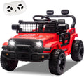 24V Ride On Jeep Car, Toddler Ride On Toys w/Parents Remote Control, One Seat Electric Car for Kids 2-4 with 4-Wheel Suspension, Bluetooth, Music, 1.86-3.11MPH Adjustable Speed, Red