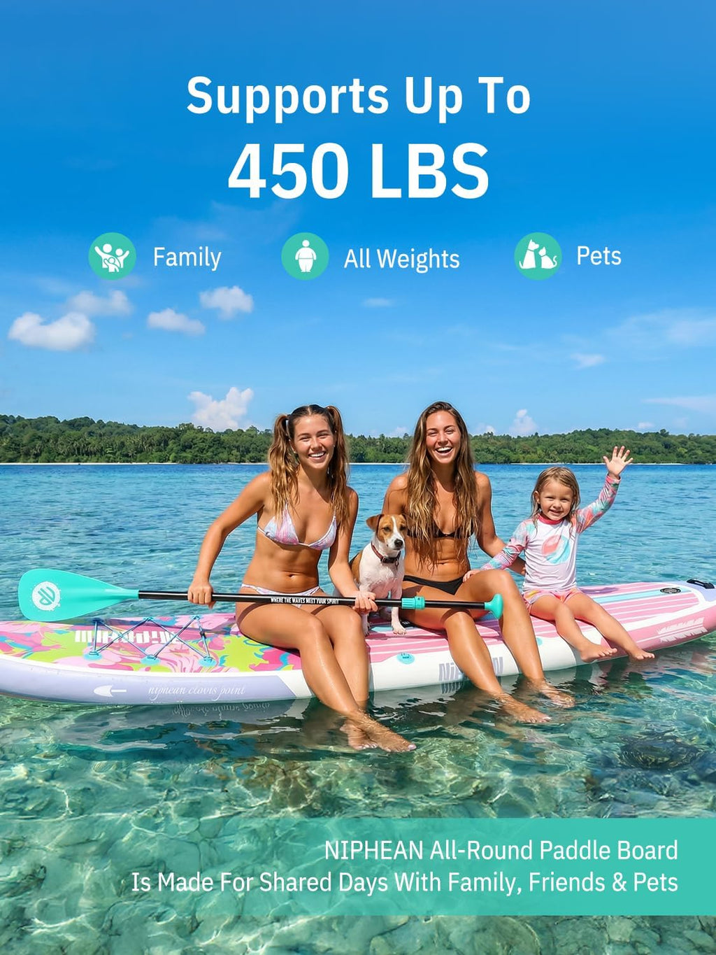 Niphean Inflatable Stand Up Paddle Board with SUP Accessories, Anti-Slip EVA Deck, 10'6'' Inflatable Paddle Boards for Adults & Youth of All Skill Levels