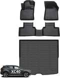 Wayhigh® Floor Mats & Cargo Liner for Volvo XC40 2019-2026 (Not for Recharge), All Weather TPE Car Mats Waterproof Heavy Duty Floor Liners, Floor Mats Custom Fit for XC40 Accessories