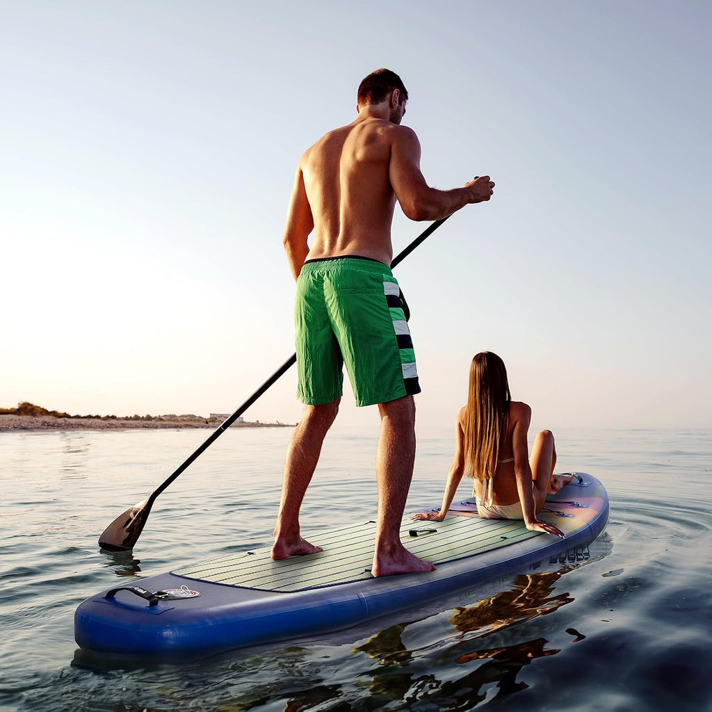 PORTAL SUP Inflatable Paddle Board for Adults 10'6'' Stand Up Paddleboard,Non-Slip Deck Blow up Paddle Boards with Adjustable Paddle, Carry Bag, and Repair Kit (Modern with Seat)
